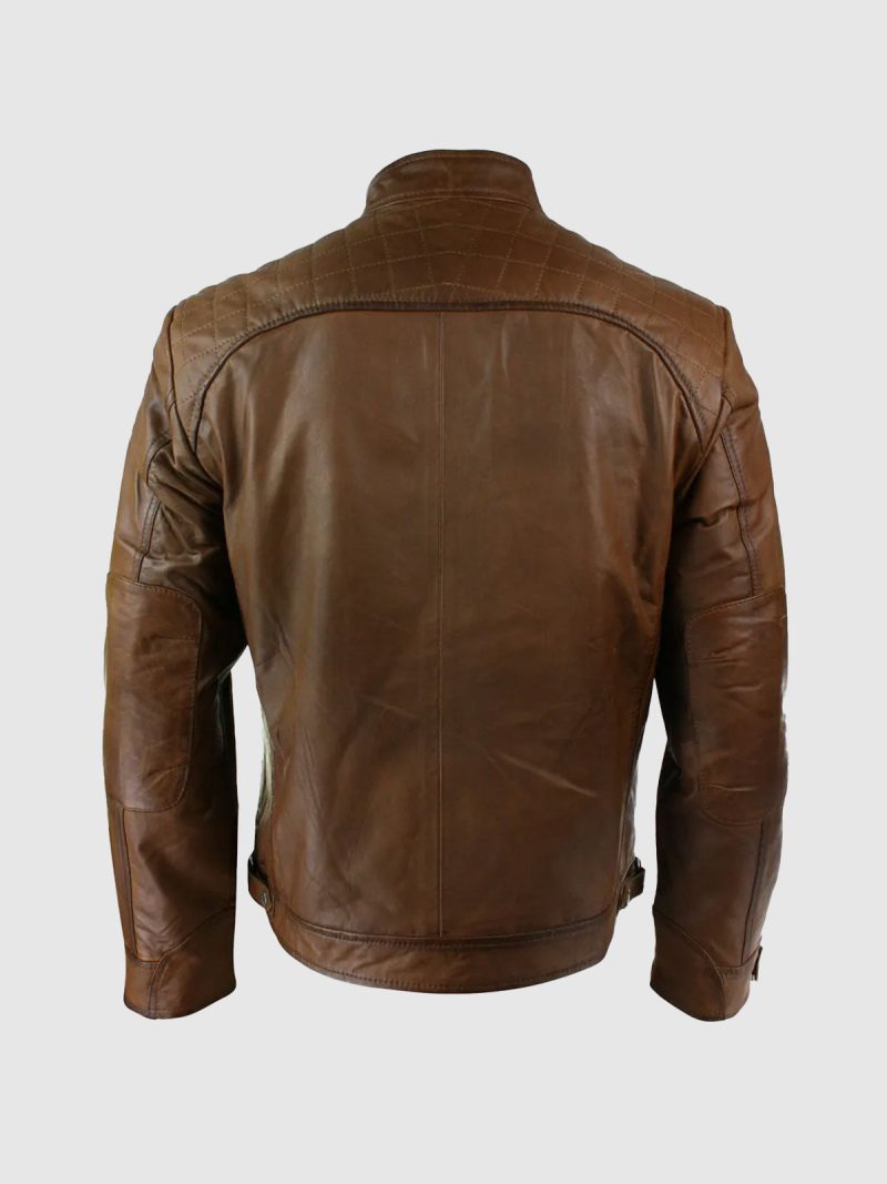 Rusted Valor Men's Brown Leather Jacket - Image 2