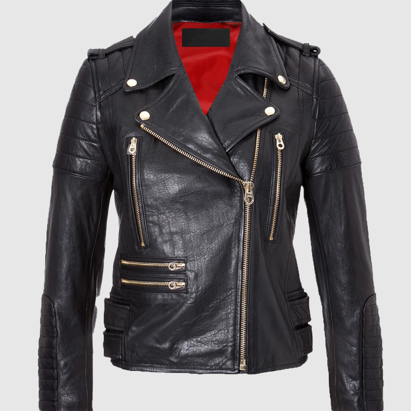 Valesse Women's Leather Motorcycle Jacket